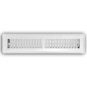 Everbilt 2 in. X 14 in. 2-Way Steel Floor Register in White